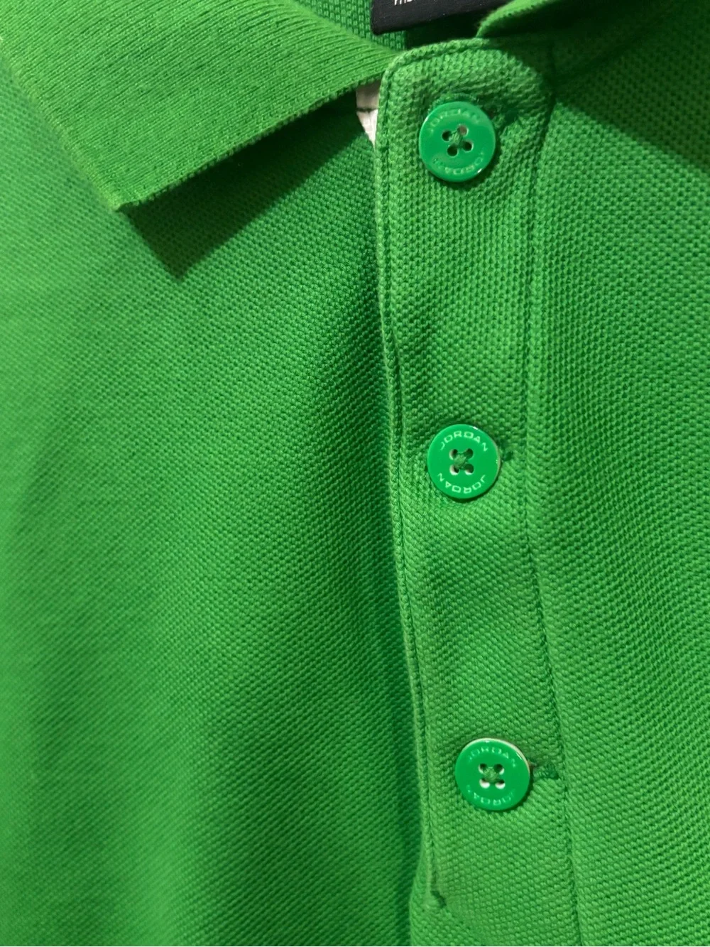 Vtg Nike Air Jordan Green Elephant Print Polo Shirt L